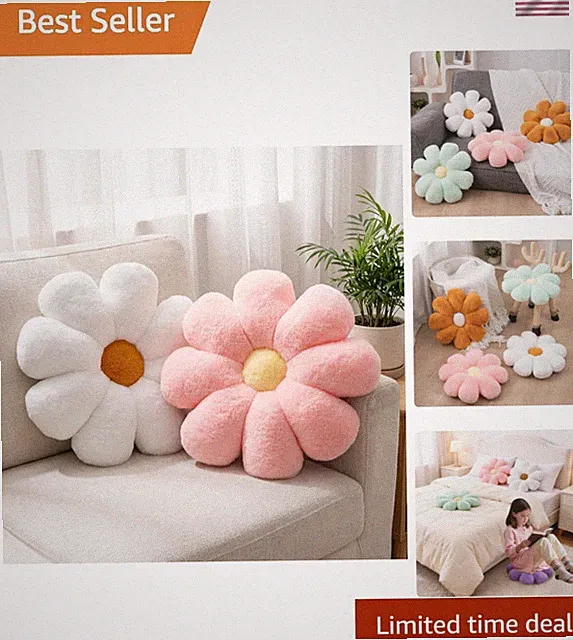 2 Pcs Flower Throw Pillow Set for Teen Girls Bedroom Preppy Room Decor Aesthe...