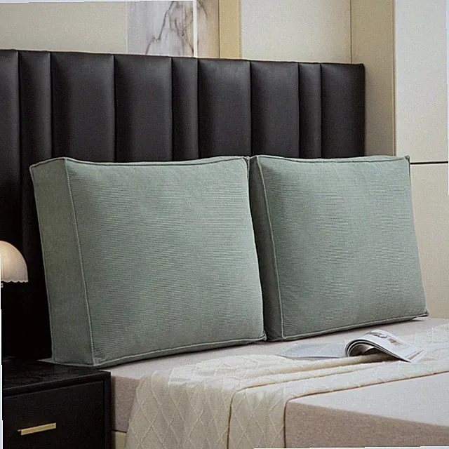2Pack Corduroy Headboard Pillow Square Backrest Cushion for Bed Sofa Dorm Decor