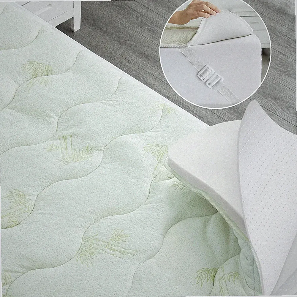 Bamboo Twin XL Mattress Topper for College Dorm Cooling Thick Foam Mattress Pad
