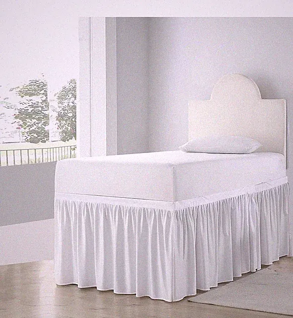 Bed Skirt for Dorm Room Ruffled Dorm Sized Bed Skirt Three Fabric Sides College