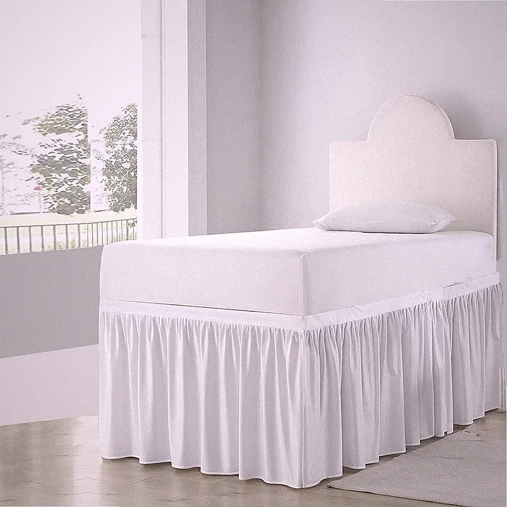 Bed Skirt for Dorm Room White - Twin XL - 30 Inch Drop Brushed Microfiber