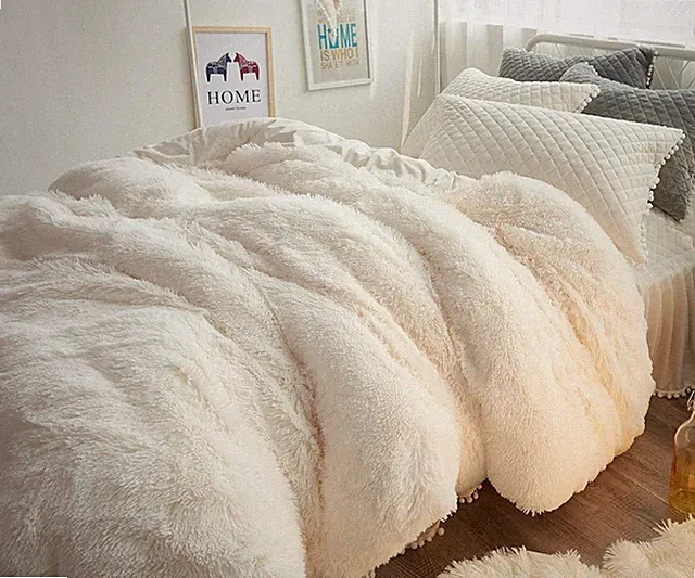Ceruleanhome 1pc 100% Velvet Flannel Duvet Cover, Solid Color, No Inside Filler