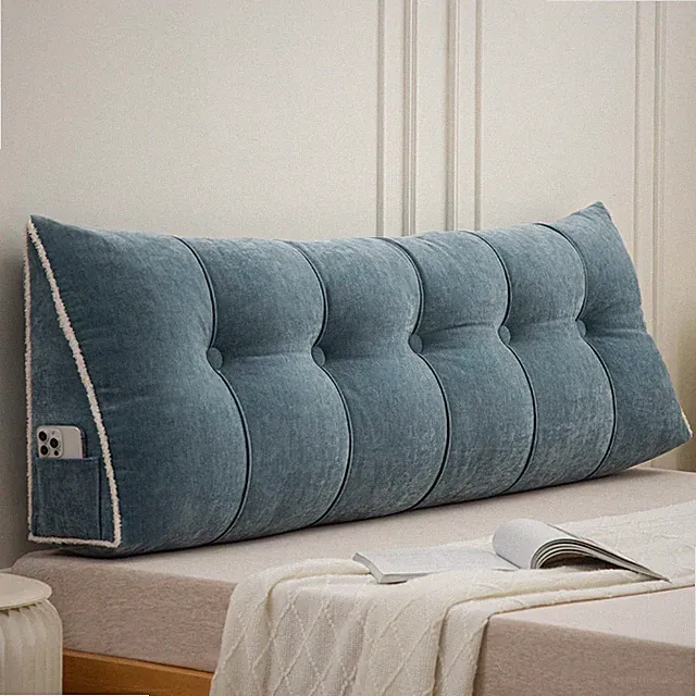 Chenille Headboard Wedge Pillow Large Dorm Bed Bolster Cushion Backrest Support