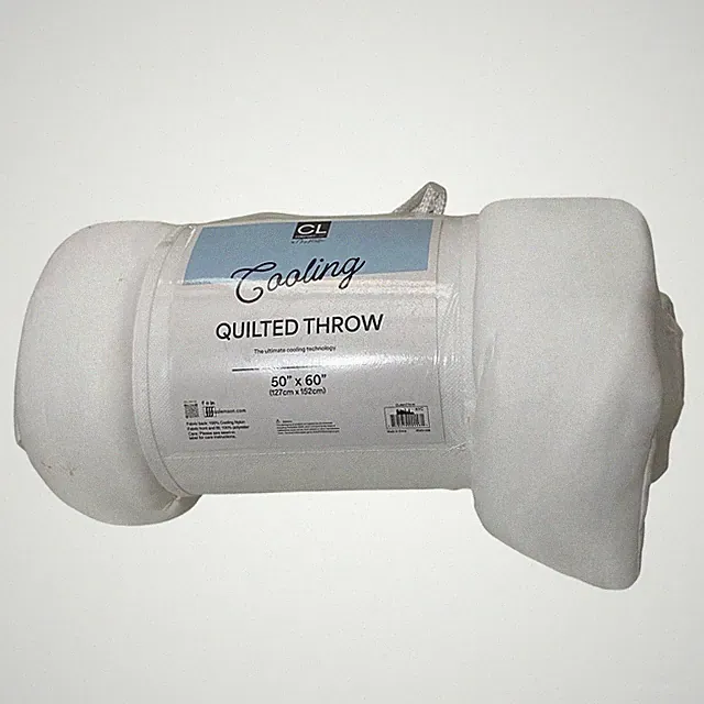 Comfort Lab Amy Miller Cooling Quilted Throw Blanket 50" x 60" White Sleeping