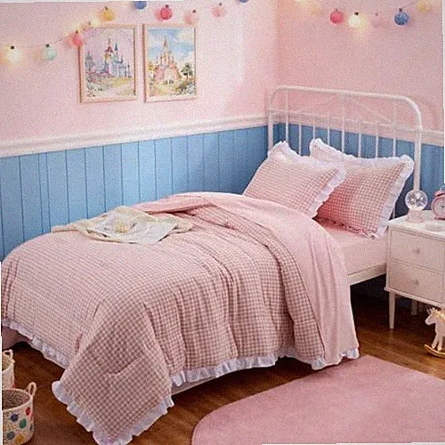 Comforter Size,Ruffle Comforter for Dorm Room Essentials for Twin Pink