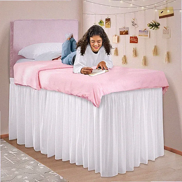 Dorm Bed Skirt for Twin-XL - 32" Drop College Dorm Room Bed Skirt, Pre-Shrunk...
