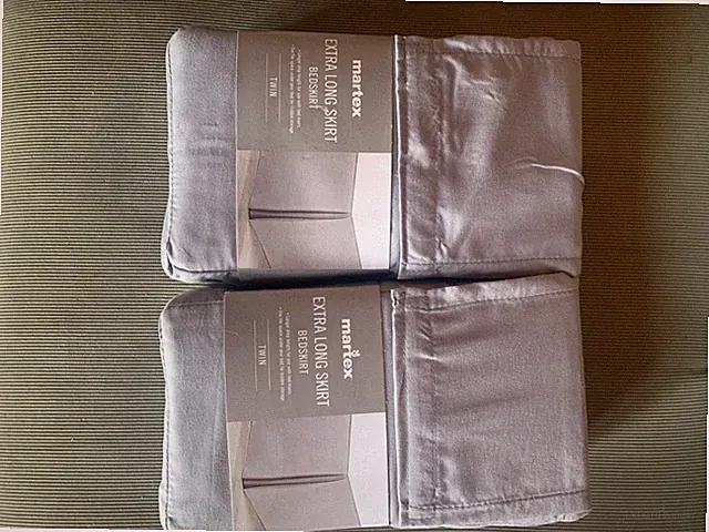 extra long grey bedskirts 2 for $20 great for dorm beds!