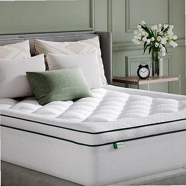 Full Mattress Topper, Soft Pillow Top for Dorm Bed, Breathable Quilted Mattre...