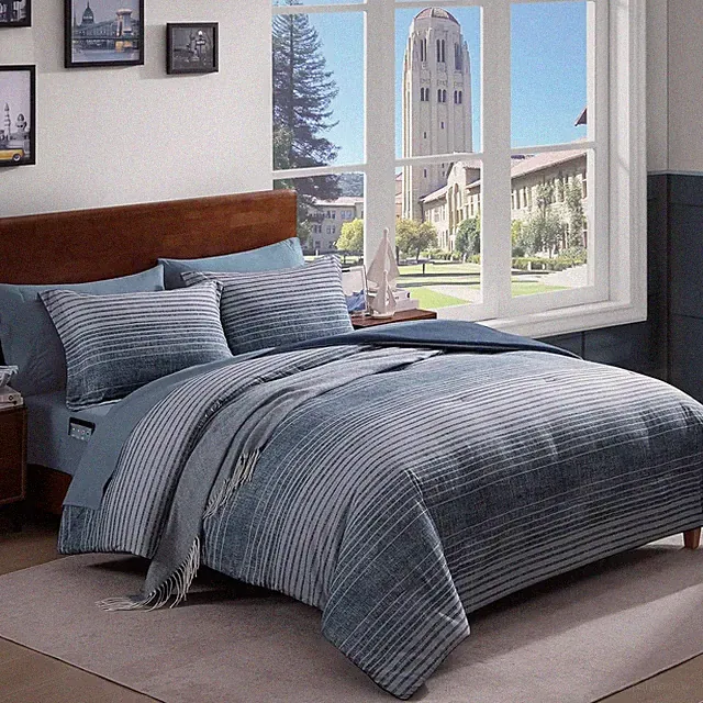 Lake Blue Twin XL Comforter Set - 5 Piece Bedding for Teens & Dorms