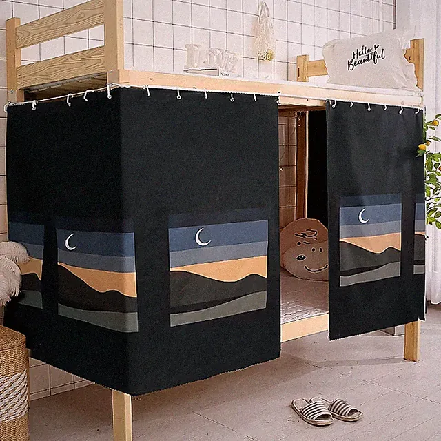 MioCloth Dormitory Room Lightproof Curtain for Dorm Bunk Bed 3 Pieces, Night