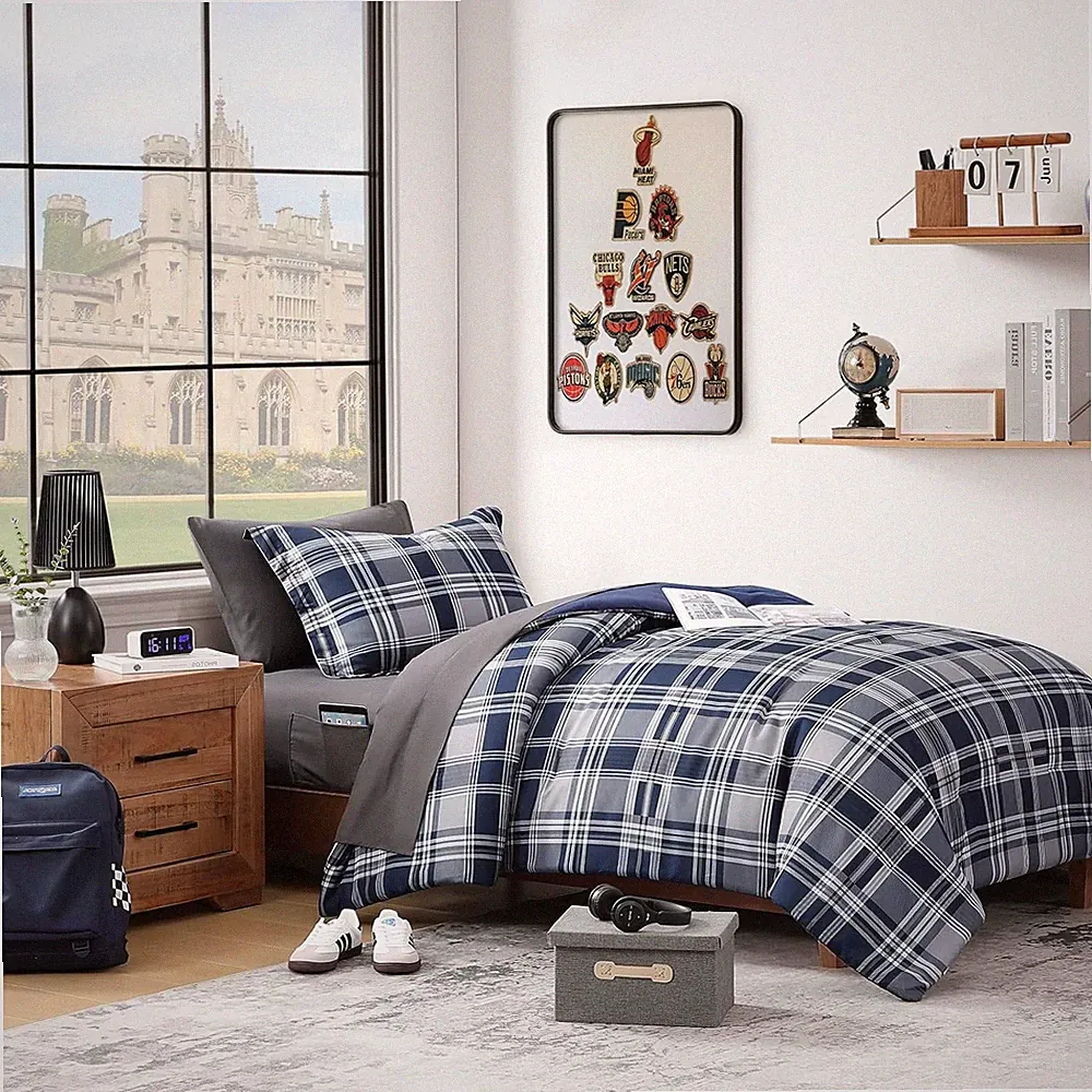 Navy Blue , Twin XL Bedding Sets for Boys Girls 5 Pieces for Dorm Farmhouse All