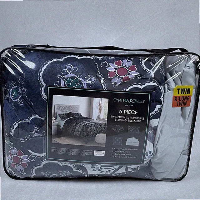 New! Cynthia Rowley REVERSIBLE Twin/Twin XL 6-Pc Comforter Set College Dorm Size