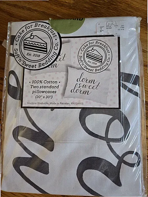 NEW Dorm Sweet Dorm Pillowcases Cotton NIP
