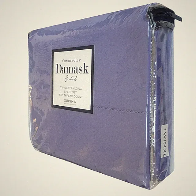 new PURPLE Charter Club 550 TC Supima Cotton TWIN XL Sheet Set 17" Deep for DORM