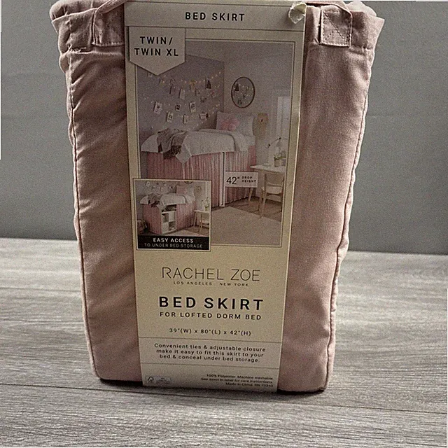 New- Rachel Zoe Light Pink Bed Skirt For Dorm Lifted Bed- Twin/Twin XL