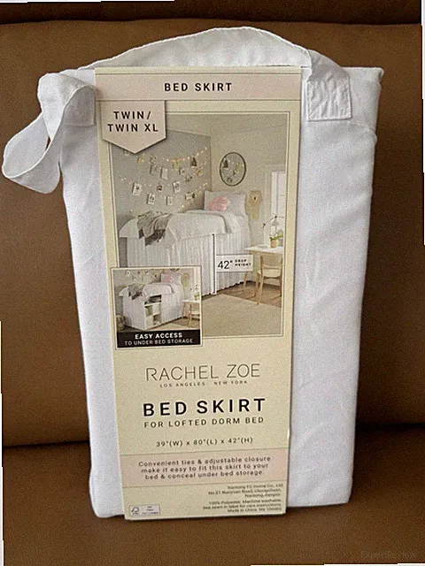 Rachel Zoe White Twin/Twin XL Bed Skirt 39" x 80" x 42" ~ For Lofted Dorm Bed