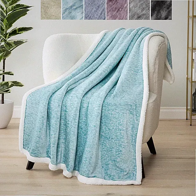 Sherpa Throw Blanket Fleece Reversible Plush Cozy Soft Throw for Bed Couch Sofa
