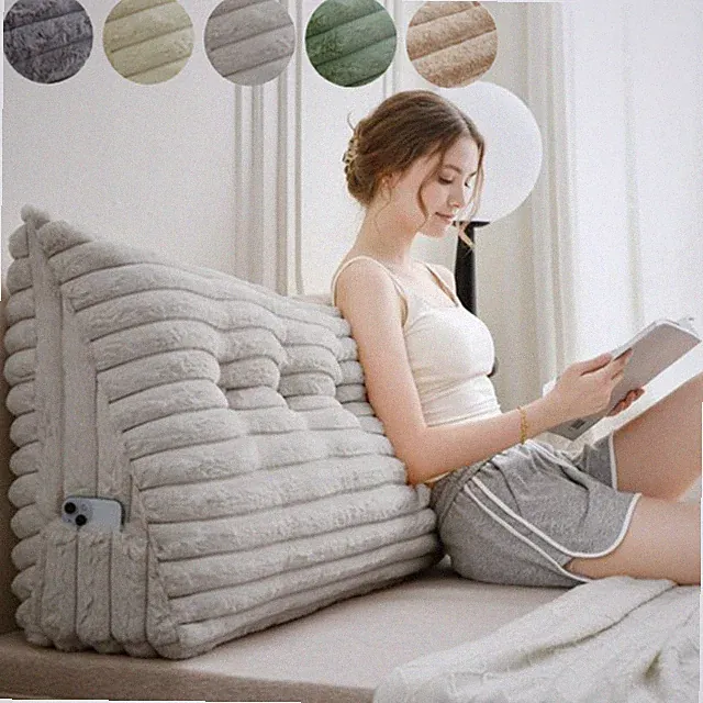 Twin/Queen/King Thicken Corduroy Headboard Wedge Pillow for Dorm Daybed Backrest