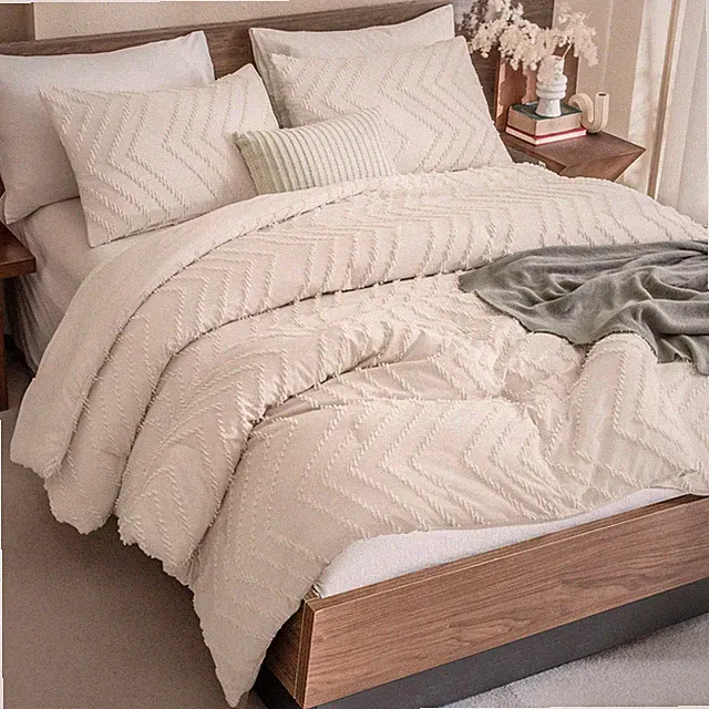 Twin/Twin XL Comforter Set Beige, Twin Bed Comforter for College Dorm Girls B...