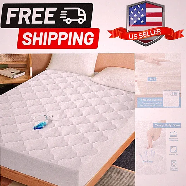 Twin XL Mattress Pad for College Dorm Room Essentials, Waterproof Hospital Be...