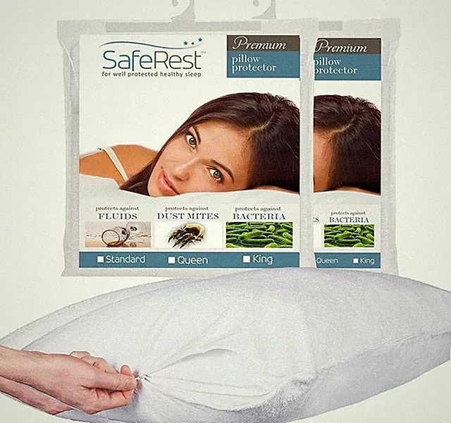 Waterproof Pillow Protector - Soft Cotton Terry, Ideal for Home and Dorm